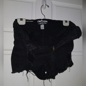 Charlotte Russe Black High Rise Denim Shorts